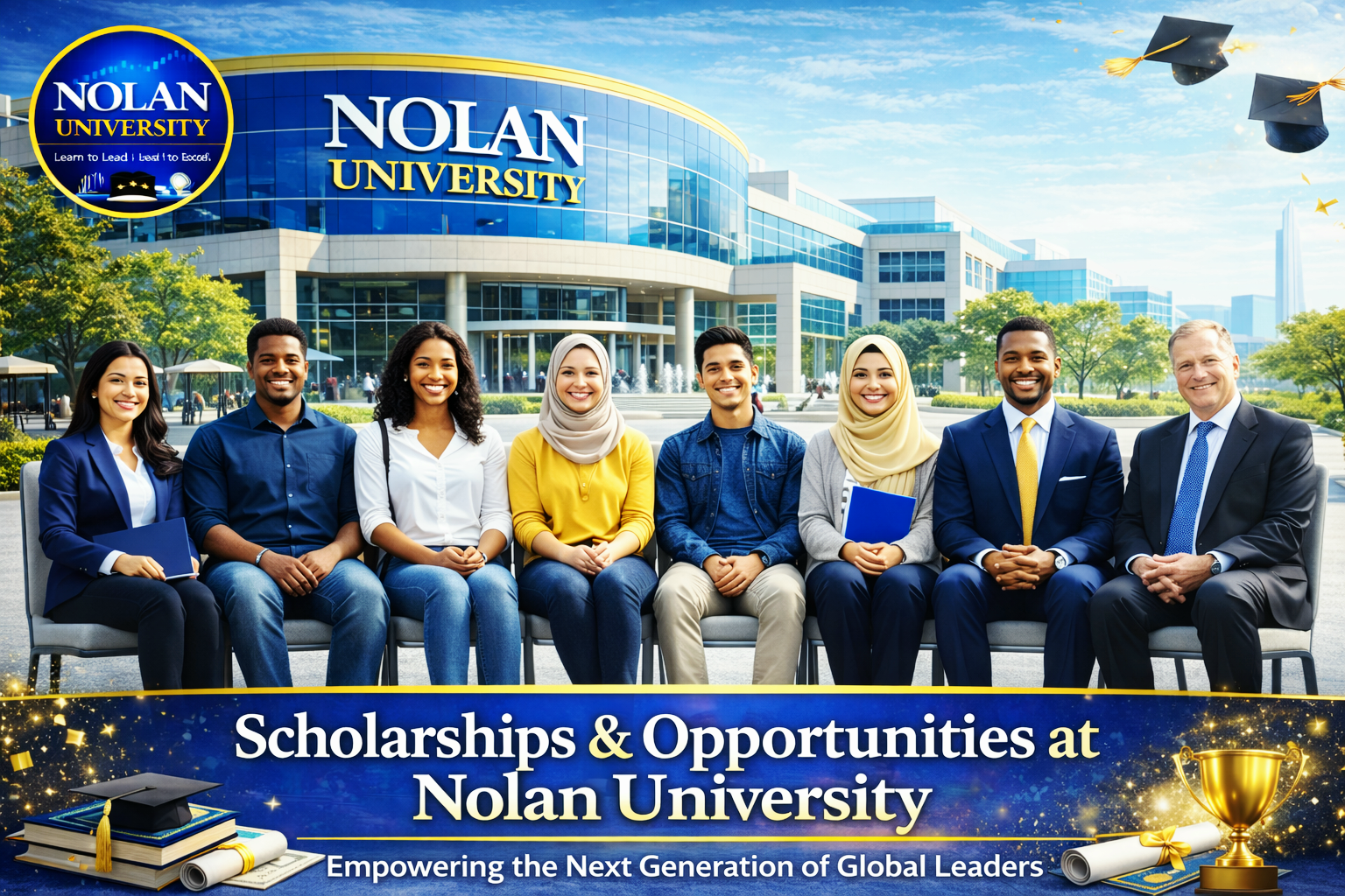 Diverse professionals representing scholarships